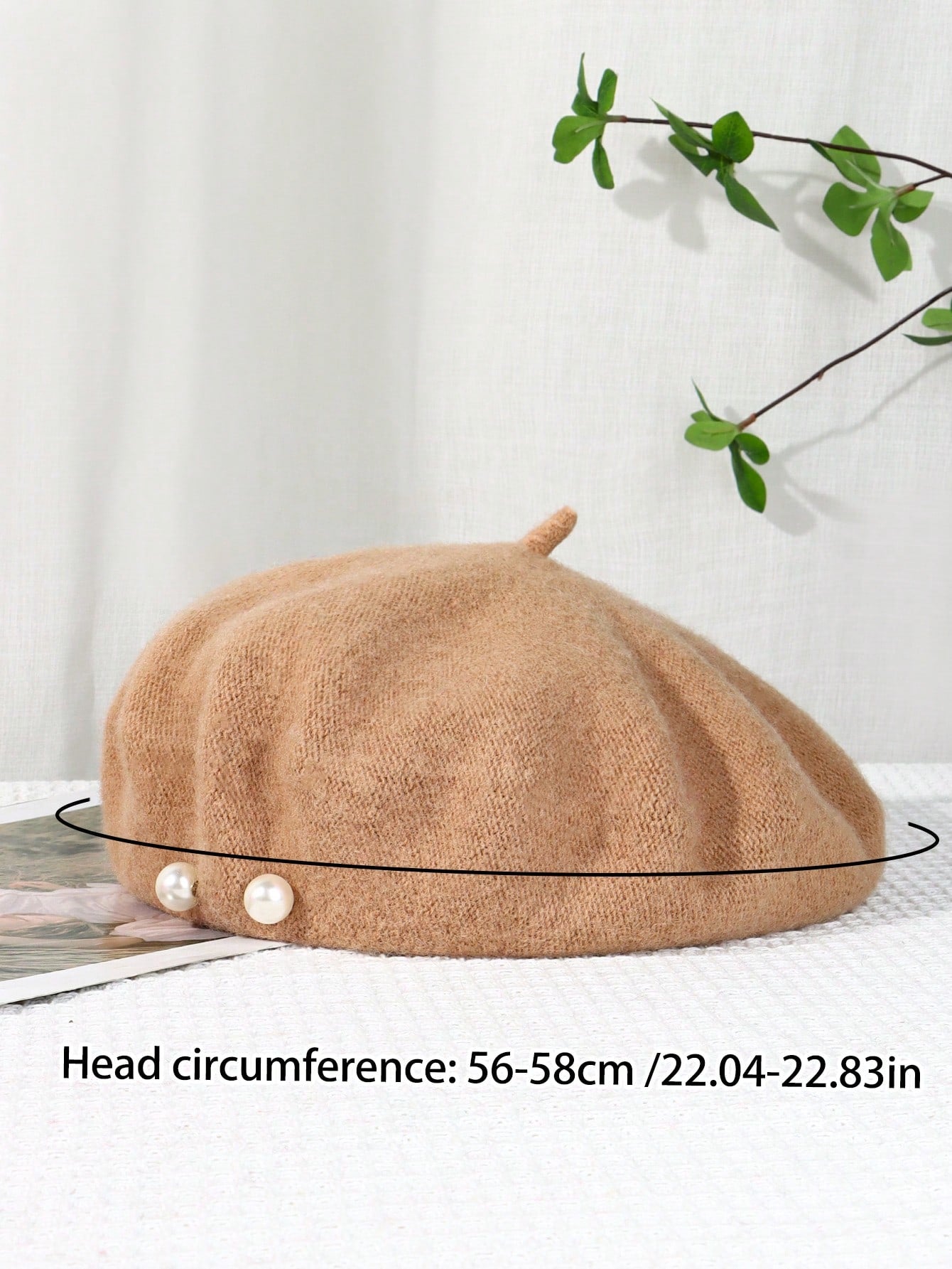 قبعة صوفية كلاسيكية خاصة بالمرأة تعود إلى فترة Y2k مزينة بقطع اللؤلؤ , مناسبة للارتداء اليومي