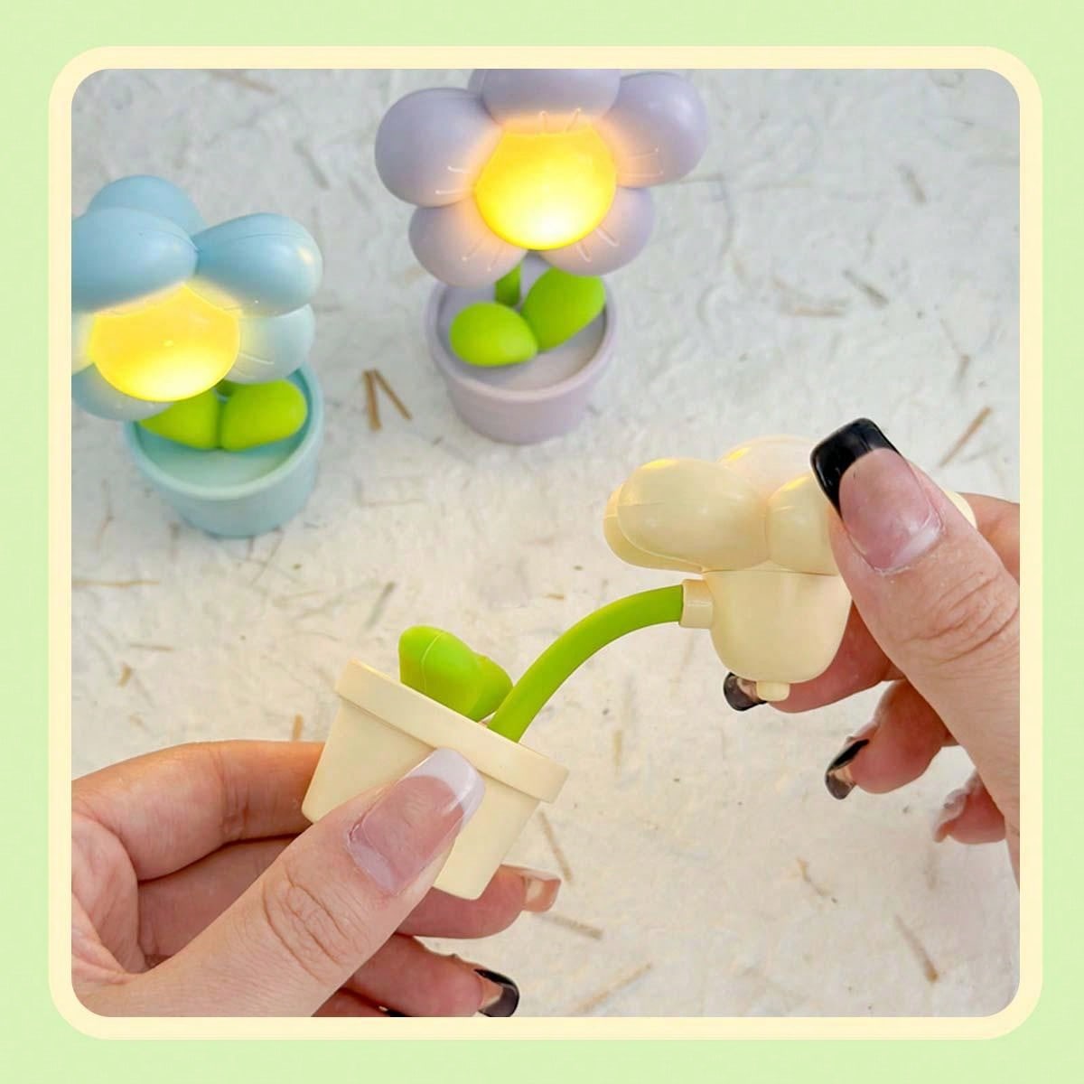 قطعة واحدة لطيفة ميني زهرة لمبة ليلي , إبداع أجواء مصباح سرير جانبي & زخرفة سطح المكتب