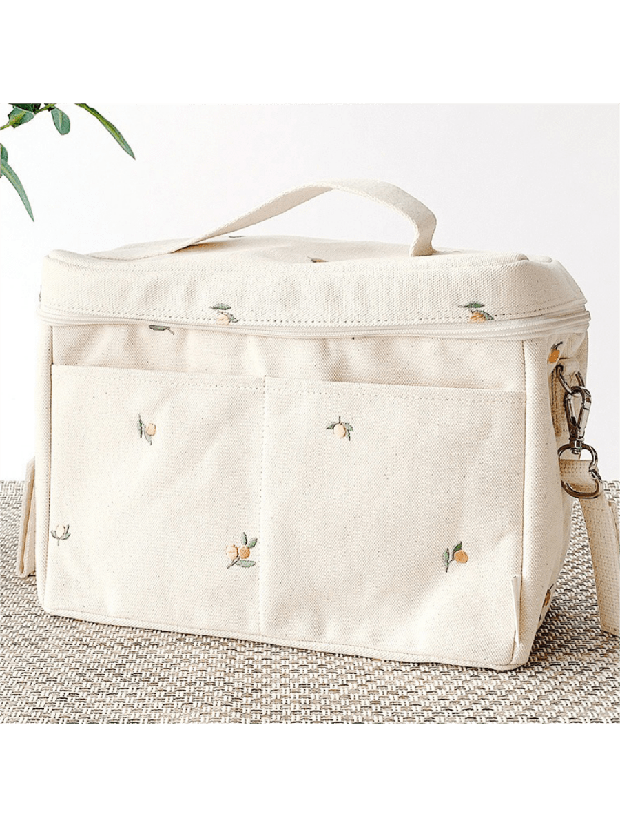 حقيبة معزولة بتطريز دب كارتوني