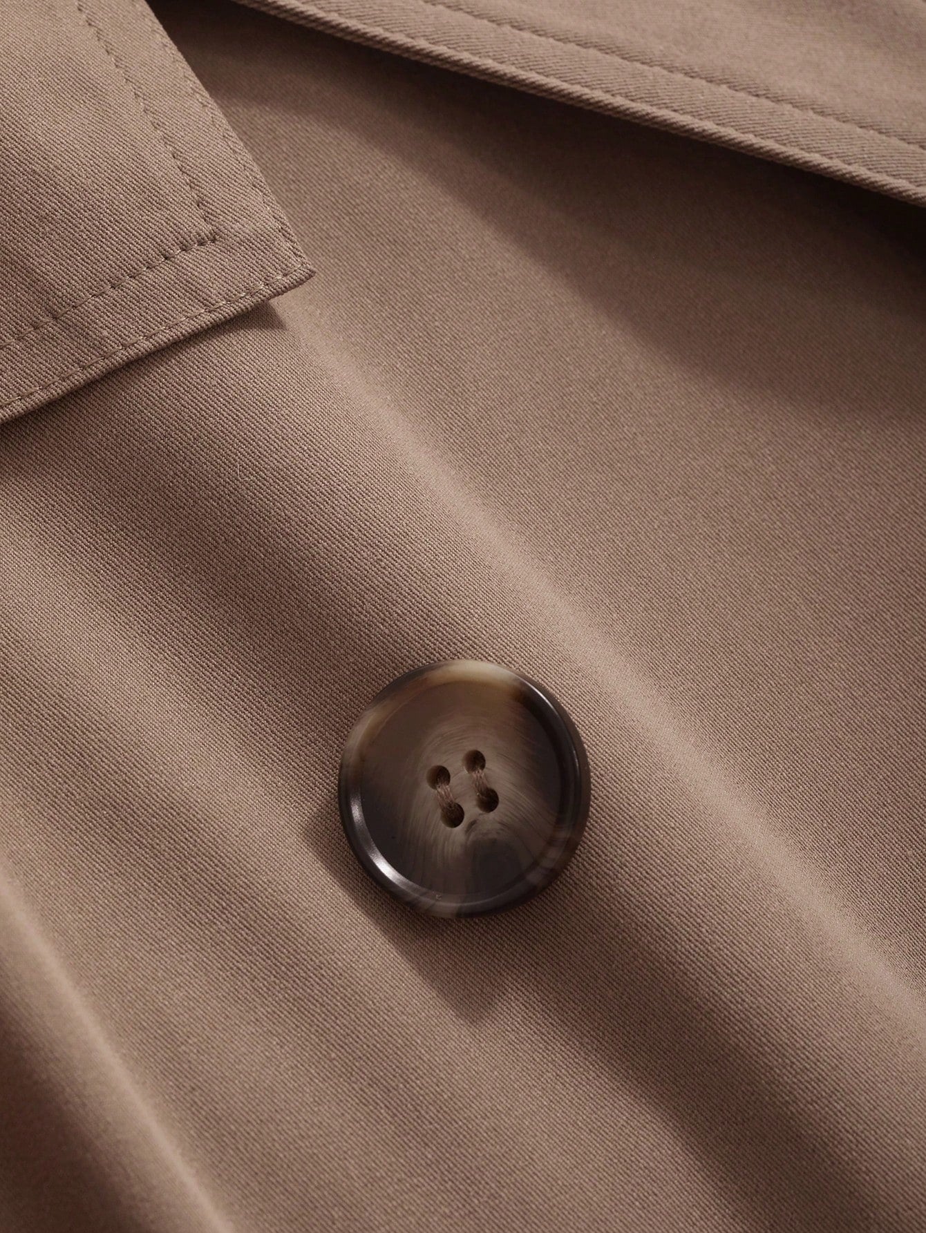 معطف جاكيت الترنش ثنائي الصدر باللون الأحادي للسيدات للملابس اليومية الأنيقة