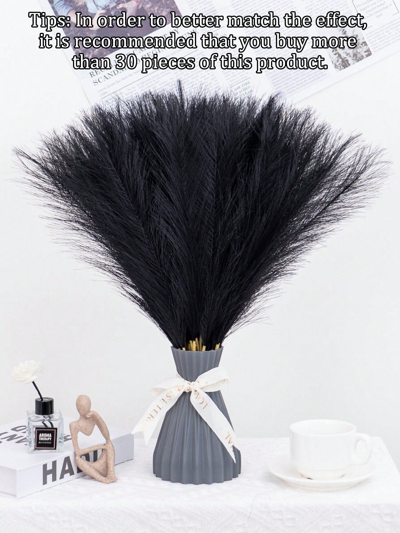 نبات ريد البامباس الاصطناعي مصنوع من قماش البوليستر ناعم وسريع