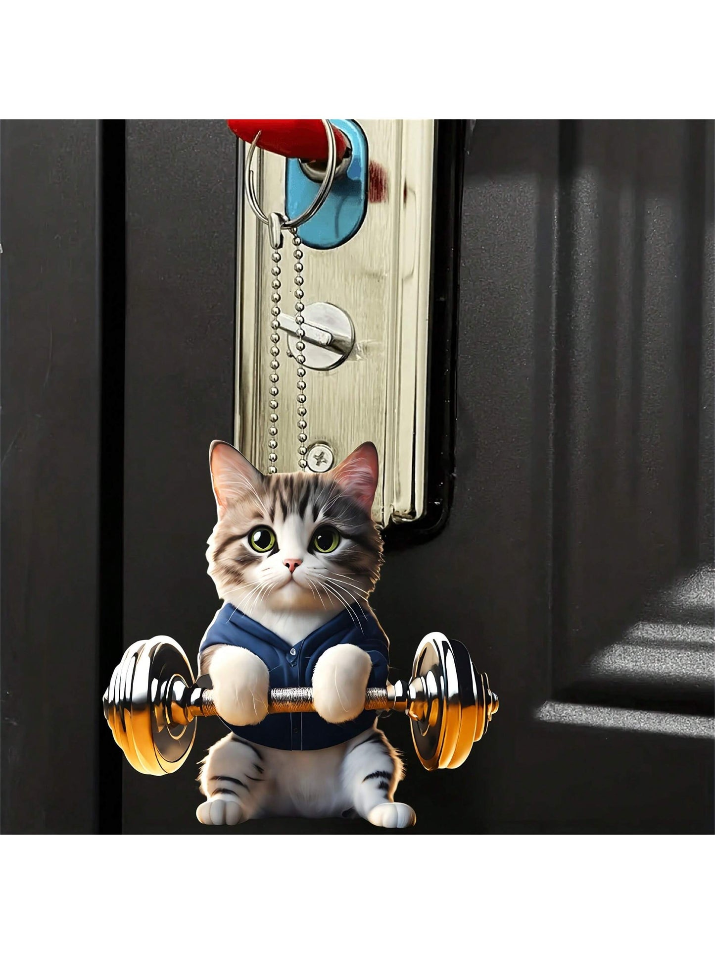 مجموعة قطعة واحدة، قلادة شجرة عيد الميلاد المضحكة للقطط، حقيبة ظهر قلادة مرآة الرؤية الخلفية للسيارة وحقيبة قلادة وإكسسوارات سلسلة المفاتيح، أفضل هدية للهالوين، مخيف، الخريف، المهرجانات، العطلات