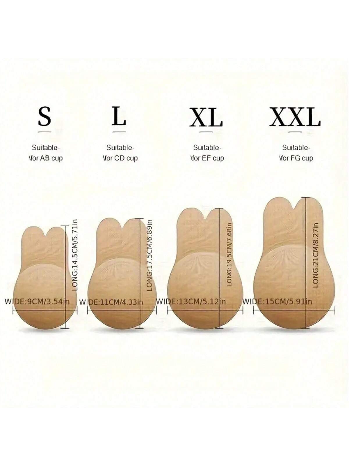 صدرية حمالات الصدر اللاصقة بالسيليكون الخفية بدون حمالات للنساء المقاسات صغير / كبير / خصوصي