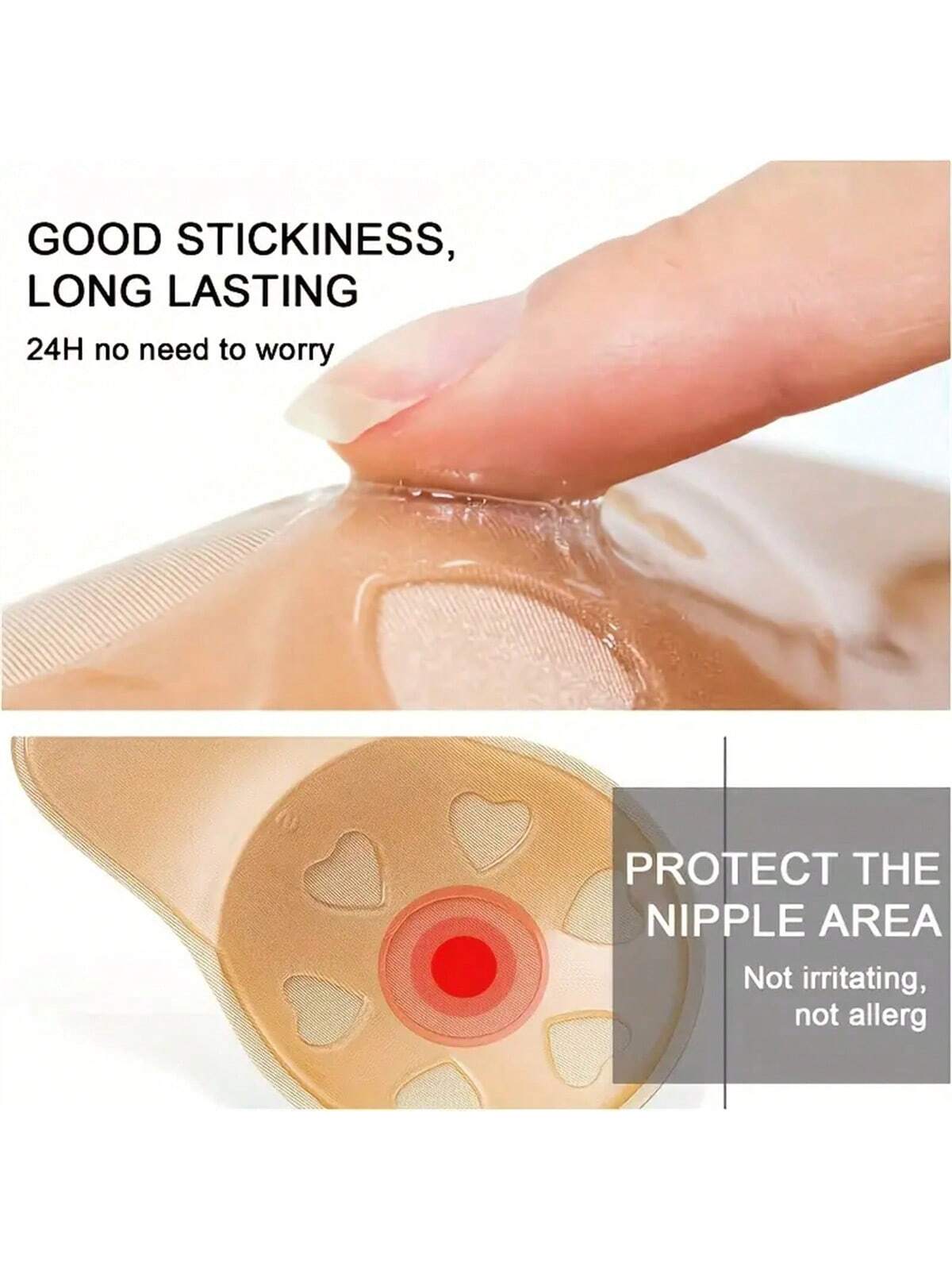 صدرية حمالات الصدر اللاصقة بالسيليكون الخفية بدون حمالات للنساء المقاسات صغير / كبير / خصوصي