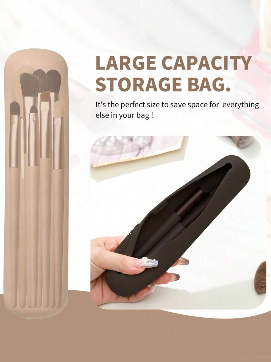 حامل فرشاة مكياج سيليكون محمول