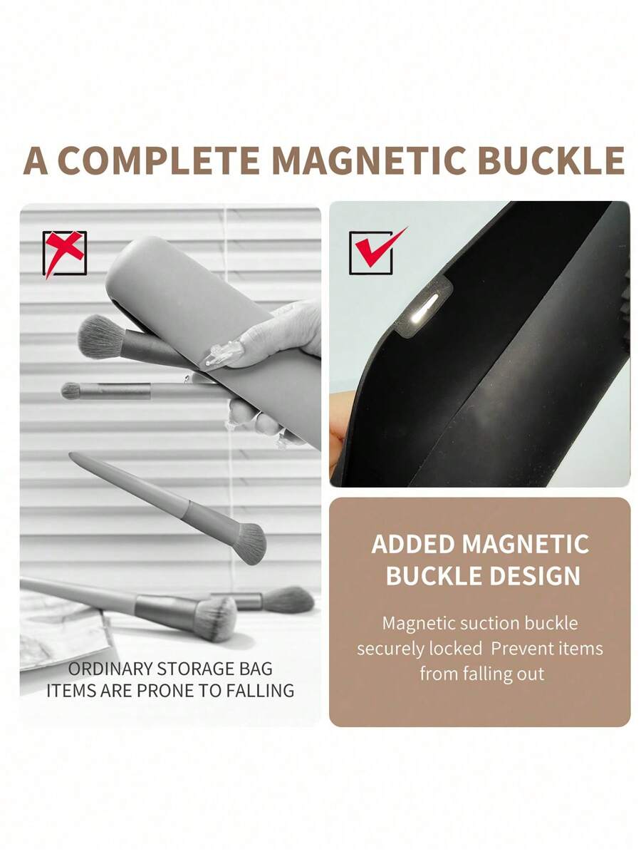 حامل فرشاة مكياج سيليكون محمول