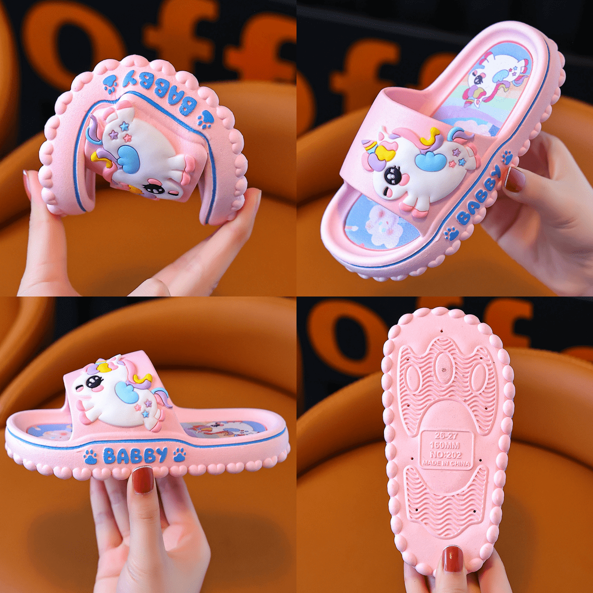 زوج من نعال الأميرة الجميلة للربيع والصيف، صنادل فتيات كرتونية ناعمة الملمس مناسبة للأنشطة الداخلية والخارجية والشاطئية