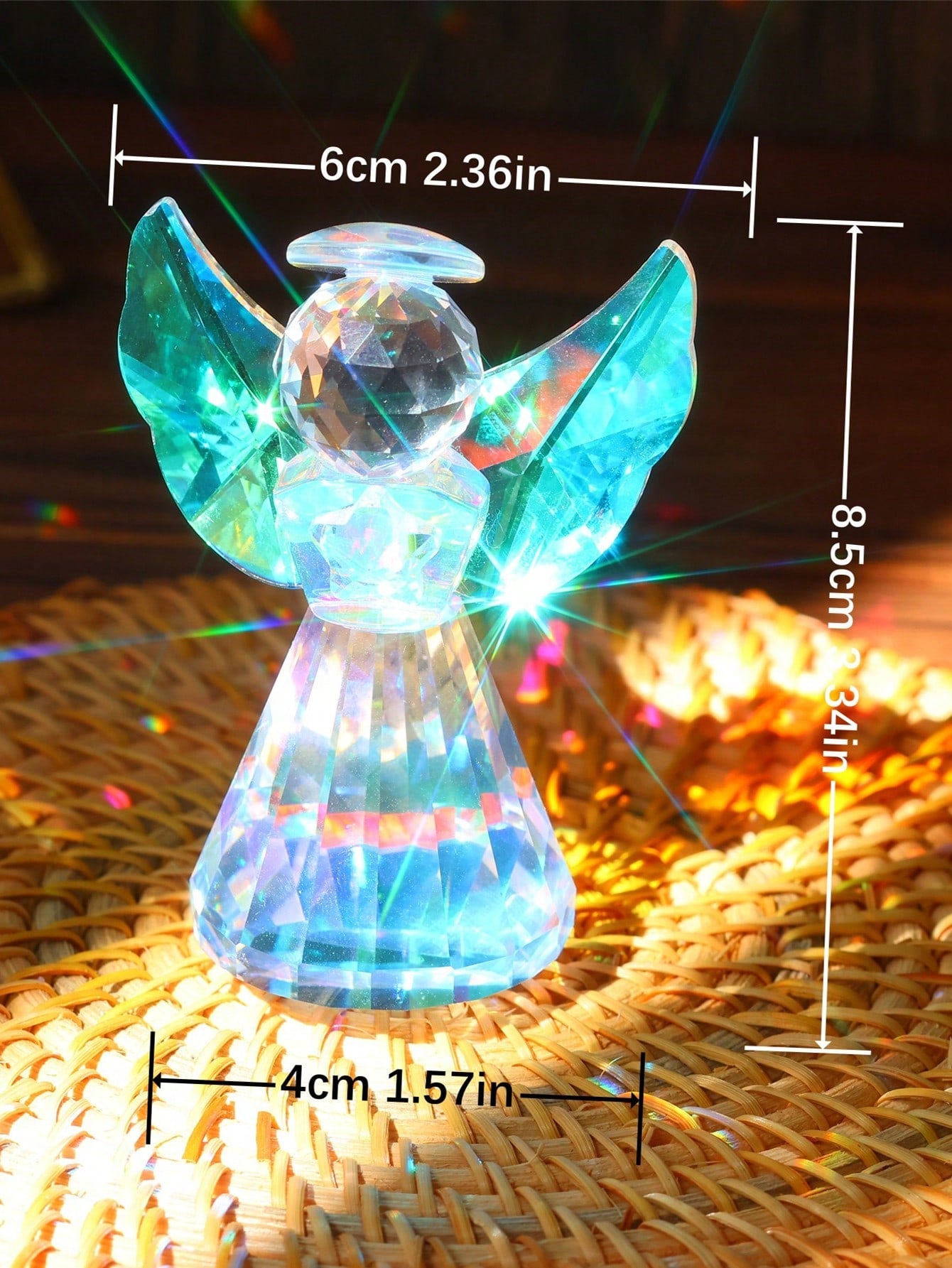 تمثال ملاك كريستال شفاف زجاجي كرستالي