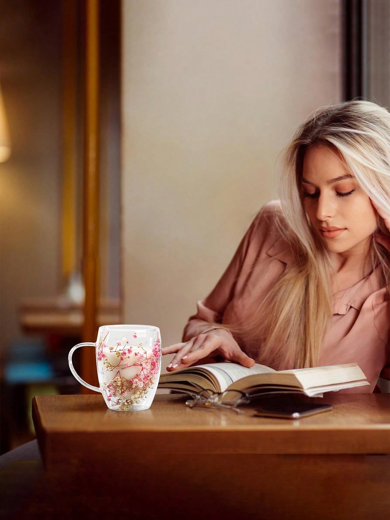 كوب زجاجي مزدوج الطبقات