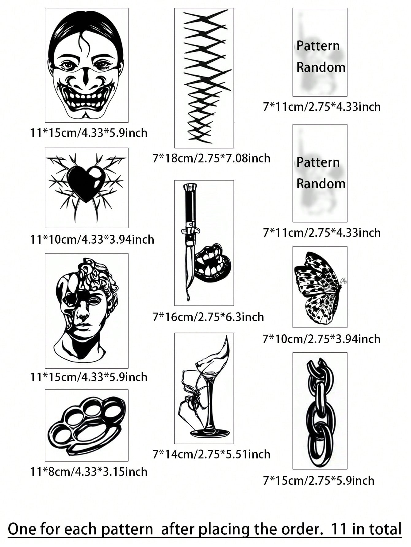 مجموعة من 11 وشم مؤقت مقاوم للماء للذراع والترقوة يحتوي على رسومات الشوك القديمة الأصلية الداكنة، للرجال والنساء، يدوم لمدة 1-5 أيام، وقابل للإزالة بسهولة بعد الاستخدام، ويمنح مظهرًا واقعيًا وعصريًا للوشم تاتو تاتو ابيض ملصق ووشمشم وشم ملصق وشم وشم