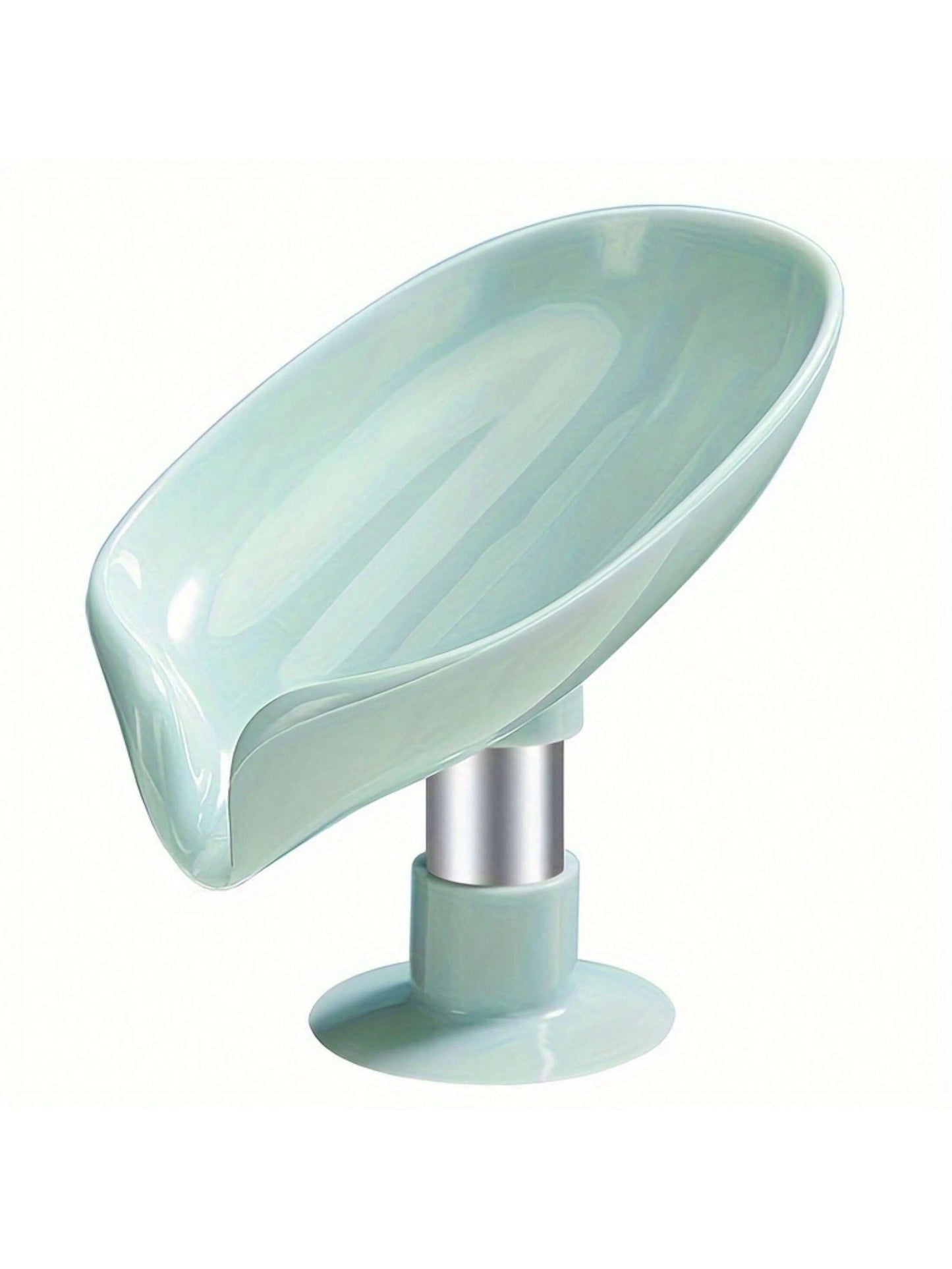 صندوق صابون بتصميم اوراق الشجرة الابداعي المسطح مع حامل التصريف، حامل صابون بامتصاص الهواء، تخزين وتنظيم الحمام 1/2/4 قطع