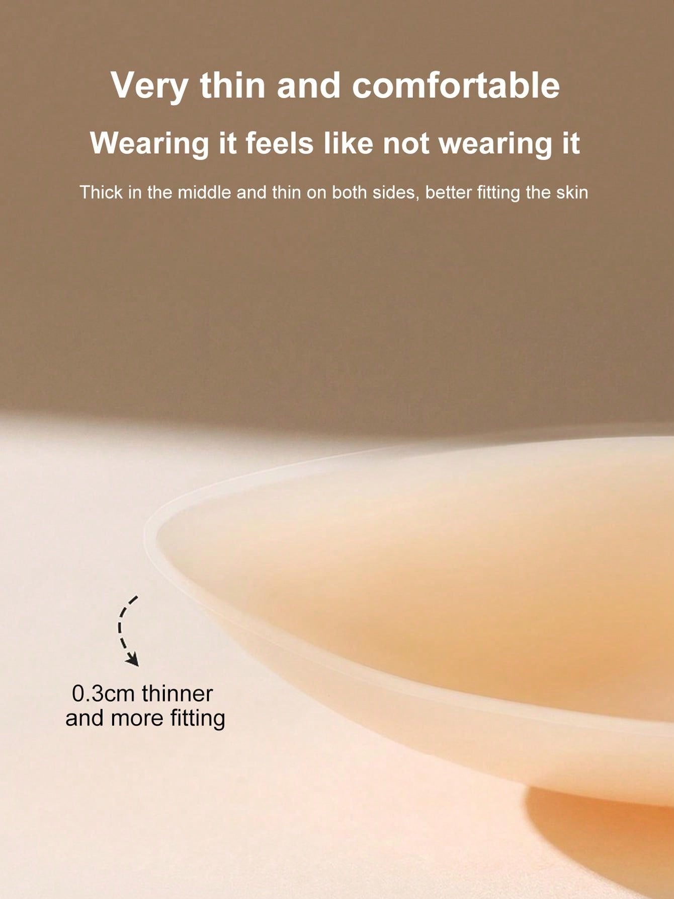 زوج من لاصقات ثدي السيليكون لرفع الصدر باللون المشمشي والشكل الكروي للنساء