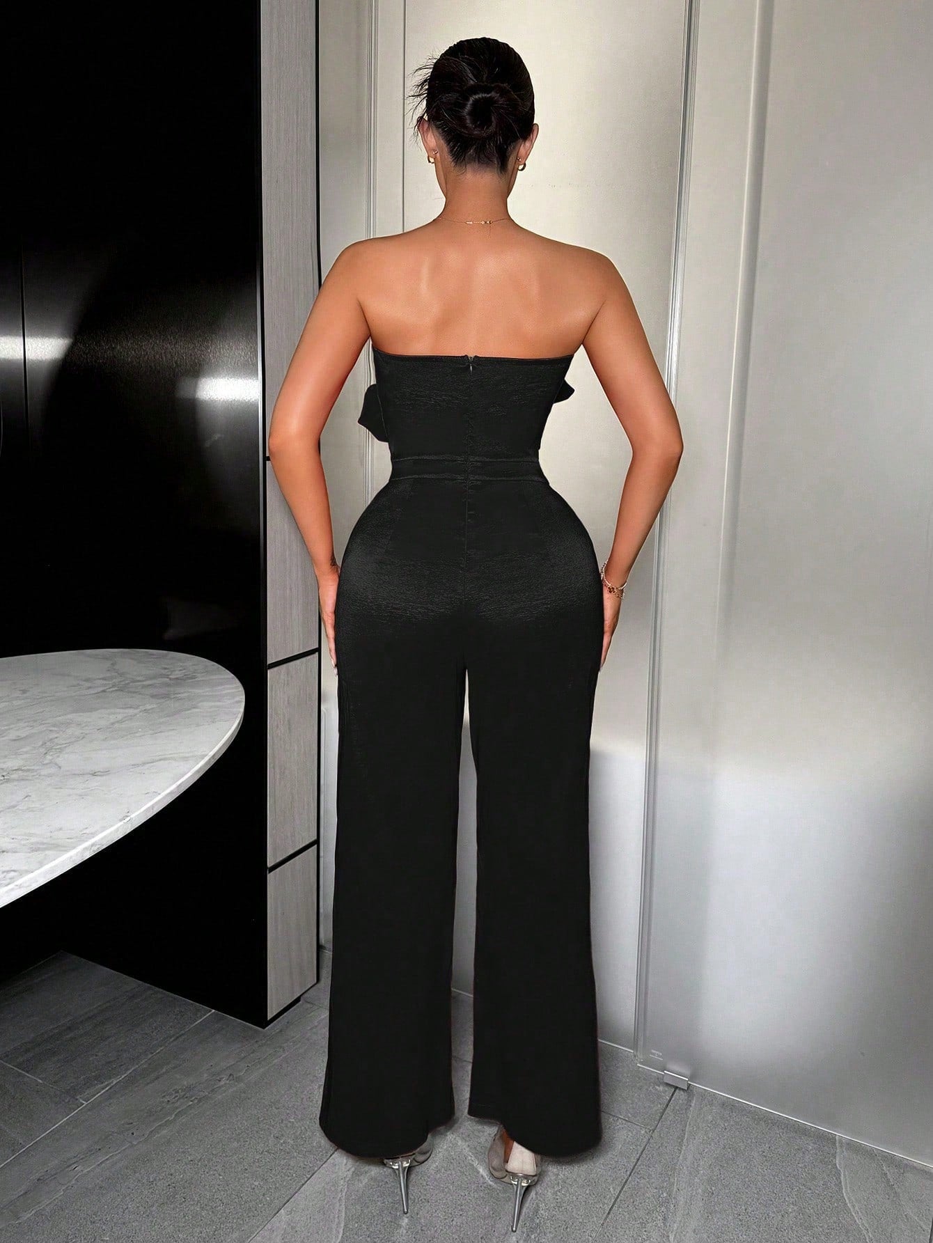 بذلة نسائية ربيعية طويلة بنمط زهرة الورد ثلاثية الأبعاد وأنيقة مثالية لعيد الحب في النوادي الليلية