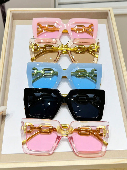 5 حبات من النظارات الشمسية الأنيقة الكبيرة الحجم ل- المرأة للصيف وأغراض التصوير والسفر والقيادة، إكسسوارات الشاطئ للنساء