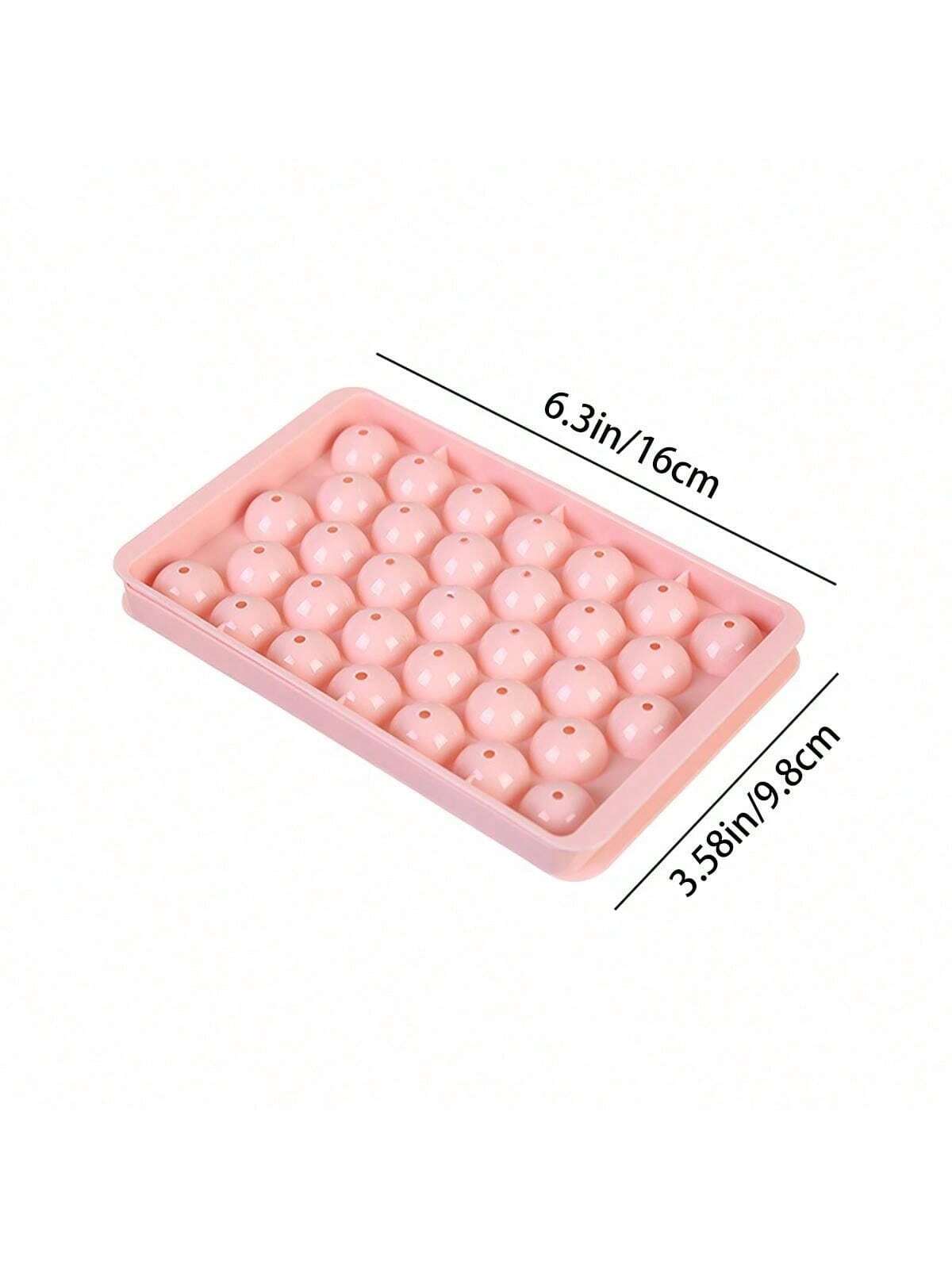 صينية ثلج بلاستيكية بغطاء 33 قالبًا، قالب ثلج بشكل دائري