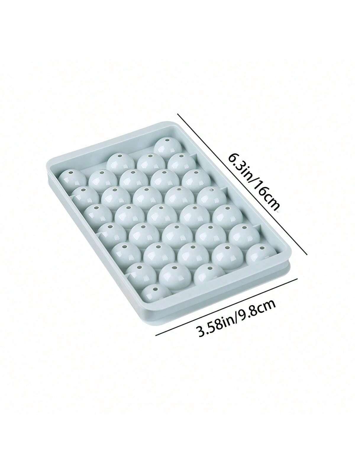 صينية ثلج بلاستيكية بغطاء 33 قالبًا، قالب ثلج بشكل دائري