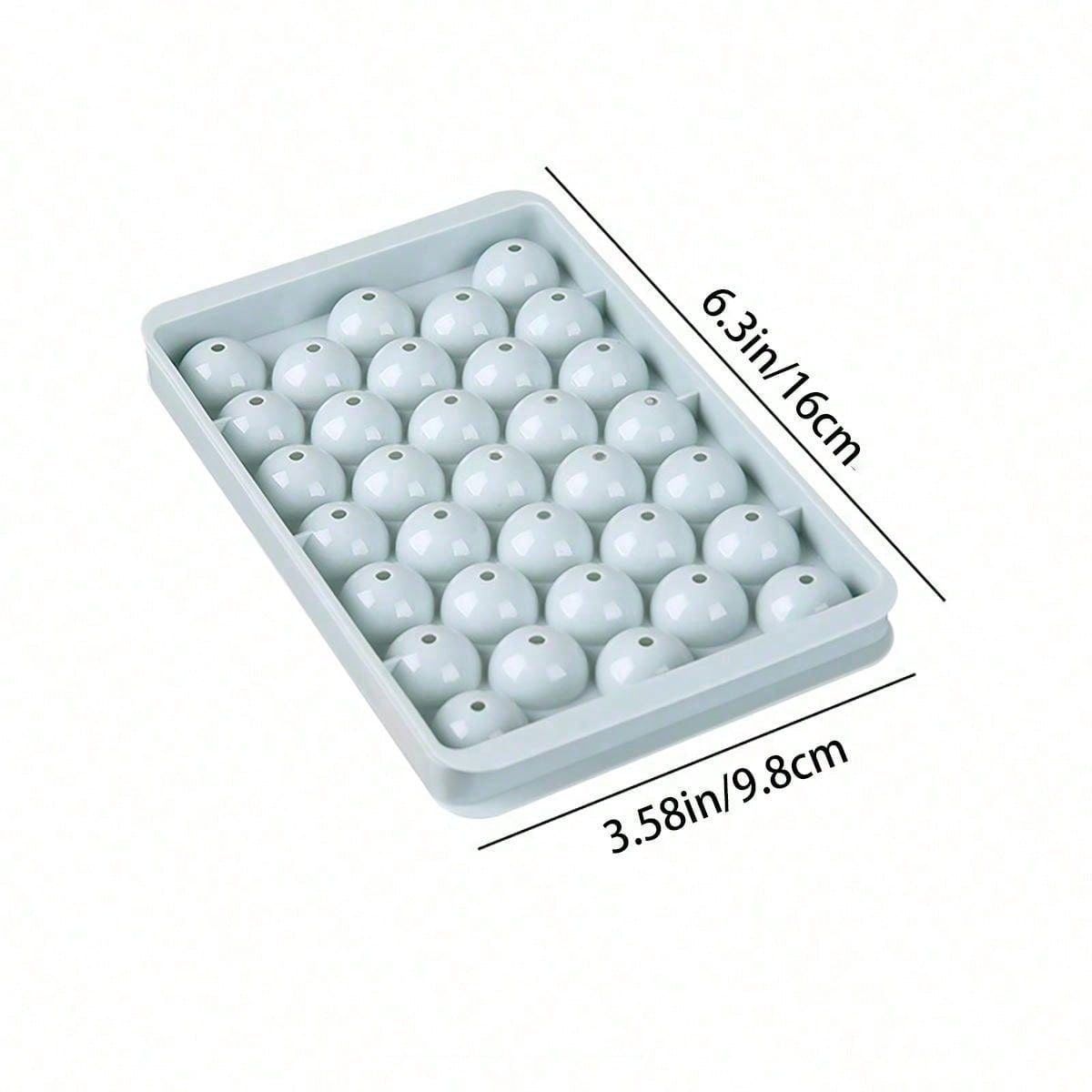 صينية ثلج بلاستيكية بغطاء 33 قالبًا، قالب ثلج بشكل دائري