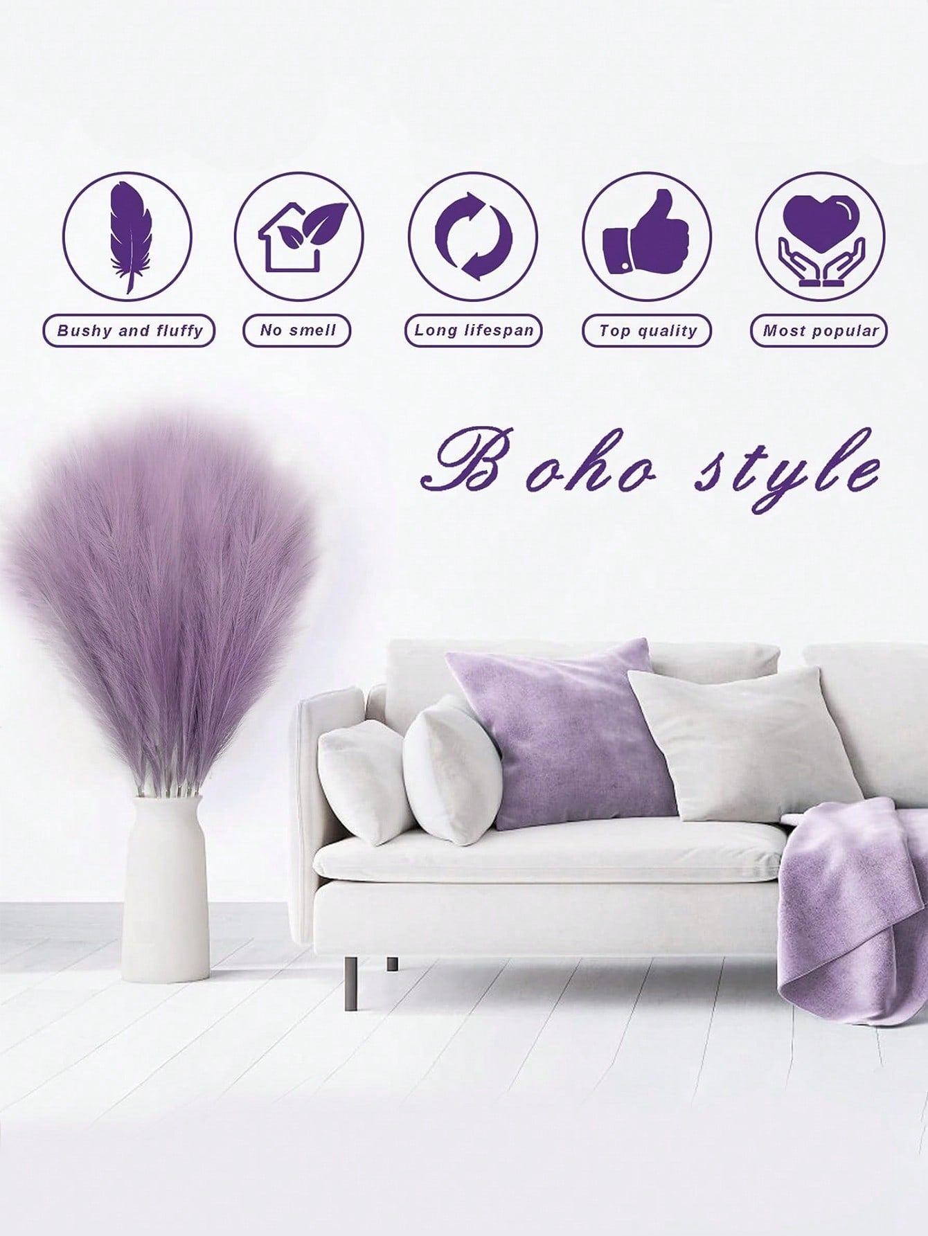 أعشاب بامباس اصطناعية بأوراق ريد وهمية 10 قطعة