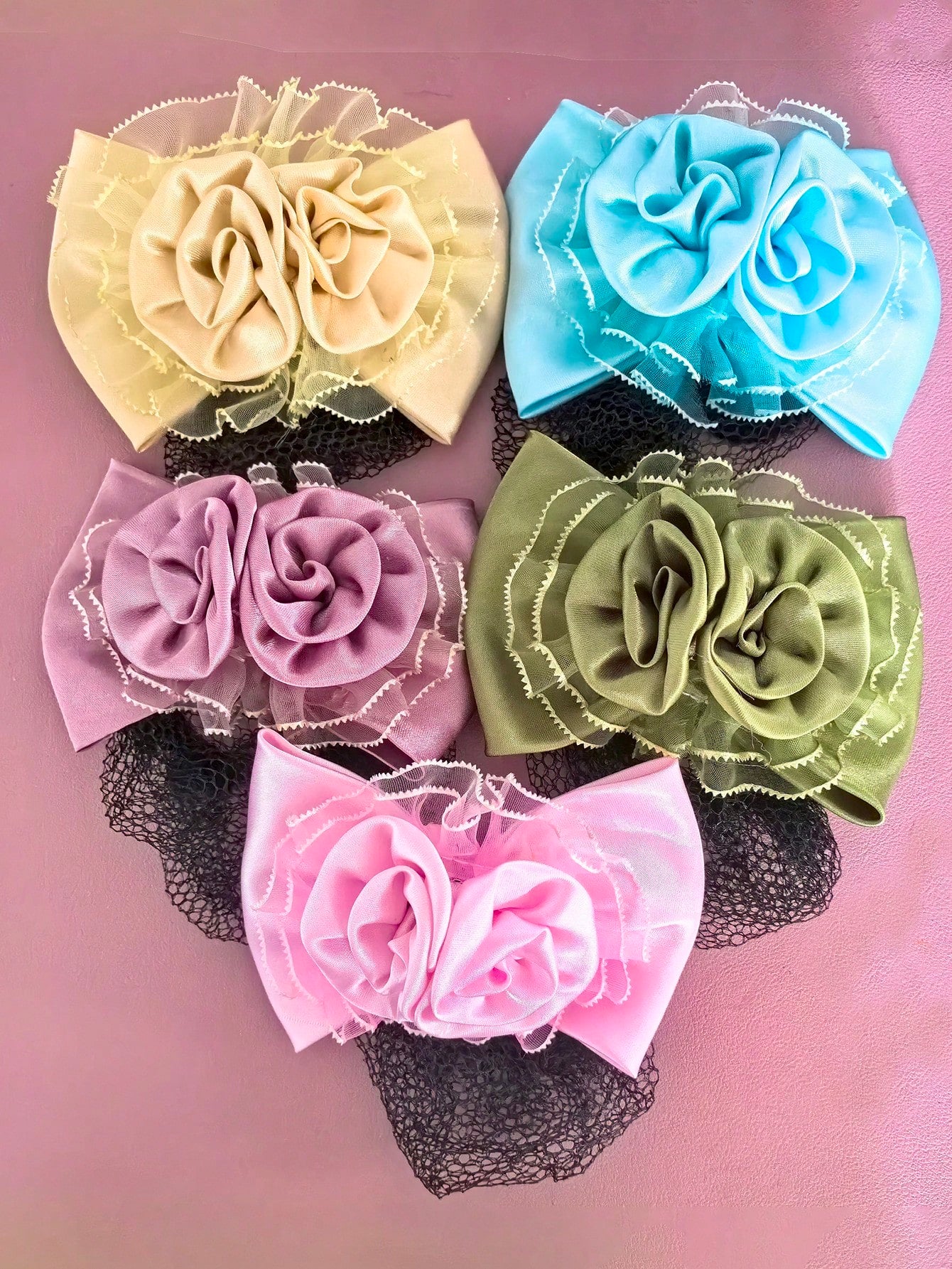 شبكة شريط أزهار بتصميم عقدة للشعر قطعة واحدة