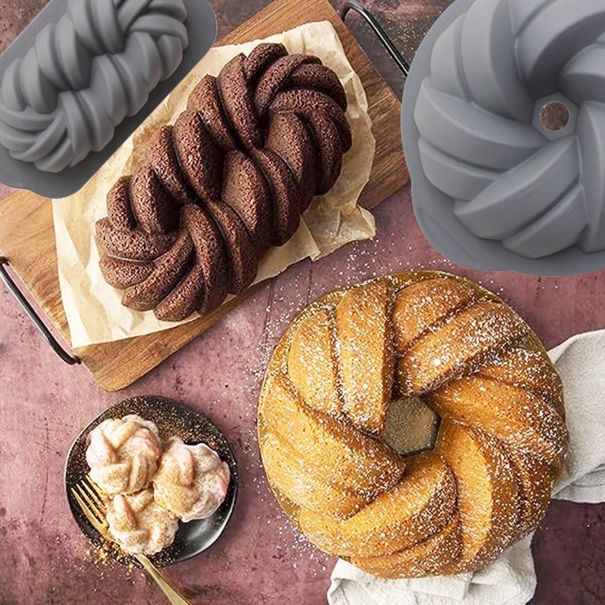 مقلاة خبز توست مستطيلة الشكل باللون الرمادي