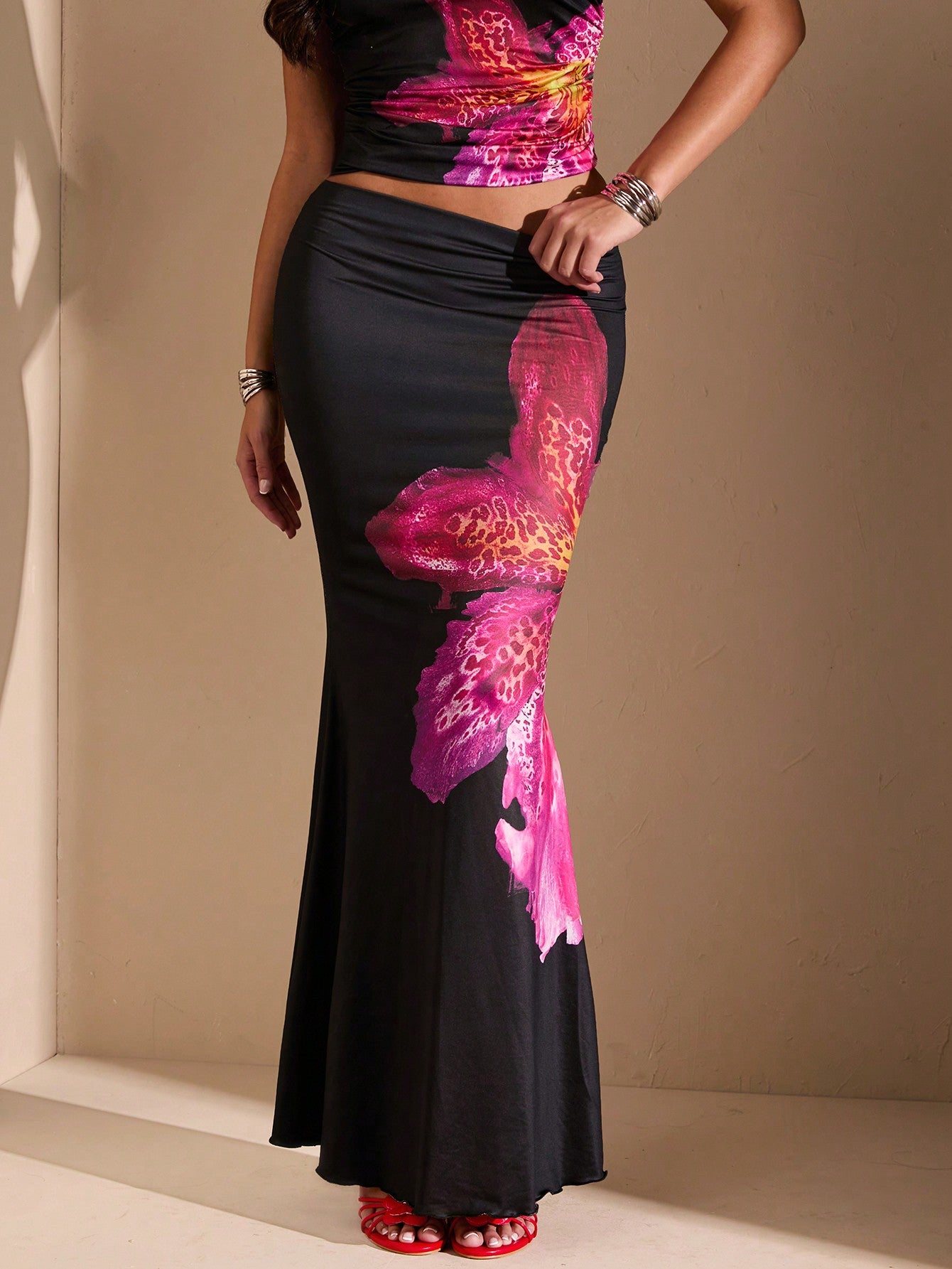 تنورة بوهو طويلة ماكسي