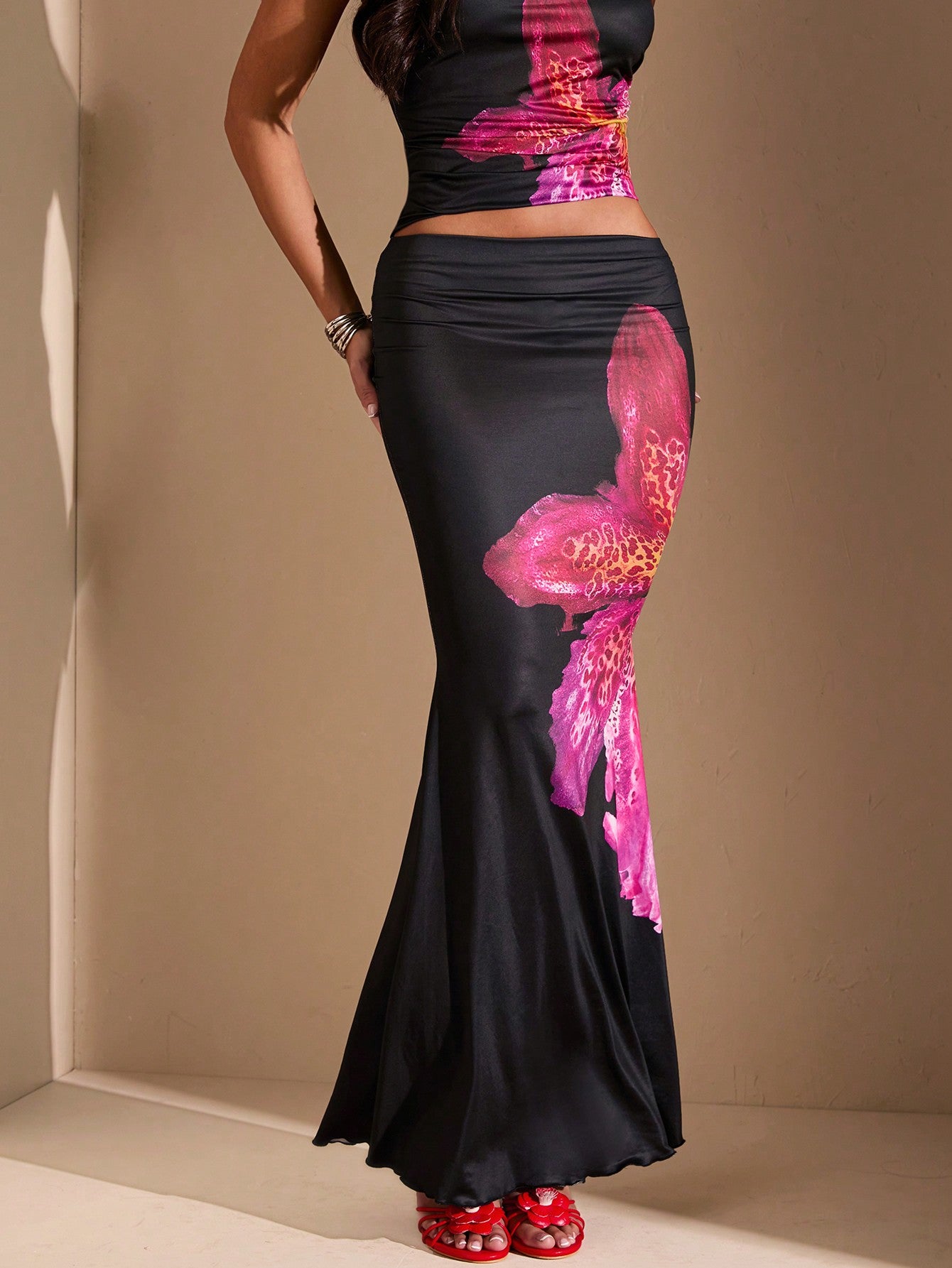 تنورة بوهو طويلة ماكسي