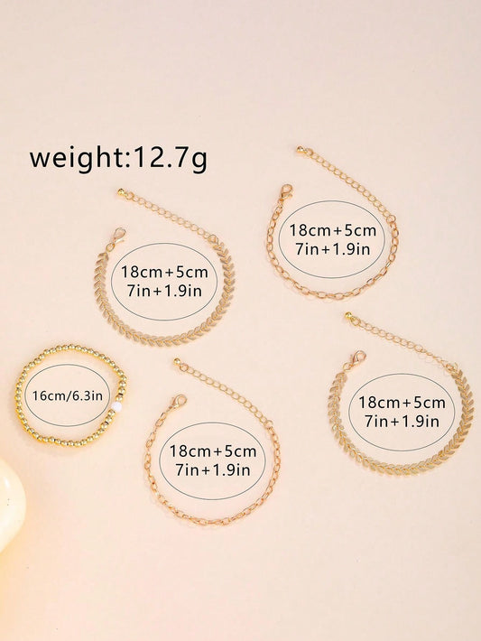 ساعة للسيدات قطعة واحدة مطلية بالذهب سوار معدني ساعة مرصعة كاملة بالراين ستون، ساعة يد كوارتز ومجموعة 5 أساور، هدية مثالية للسيدات في عيد الميلاد وعيد الحب والعام الجديد