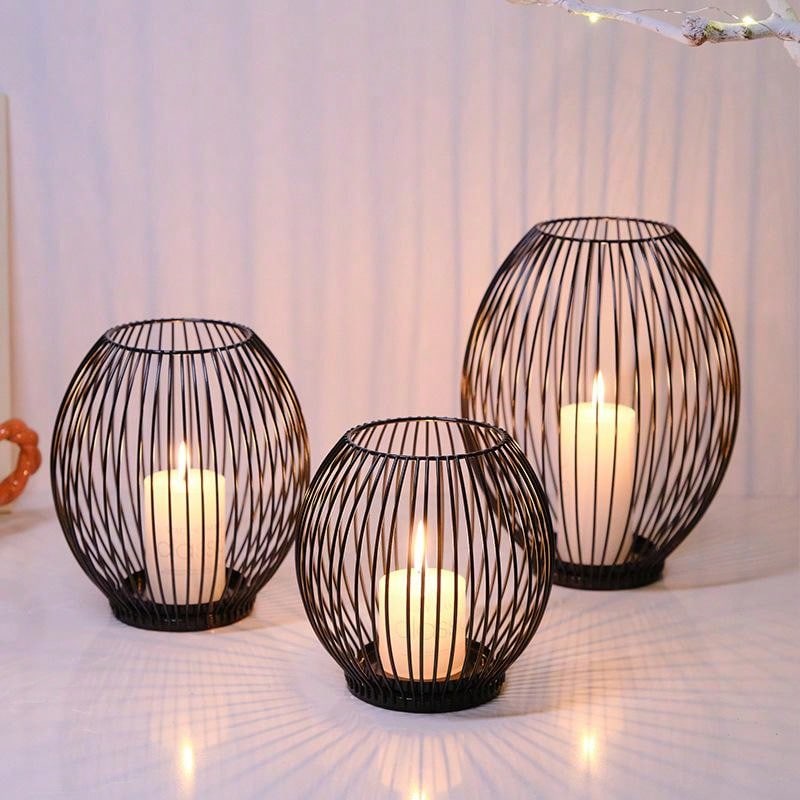 شمعدان حديد أسود زخرفي، أفضل الهدايا