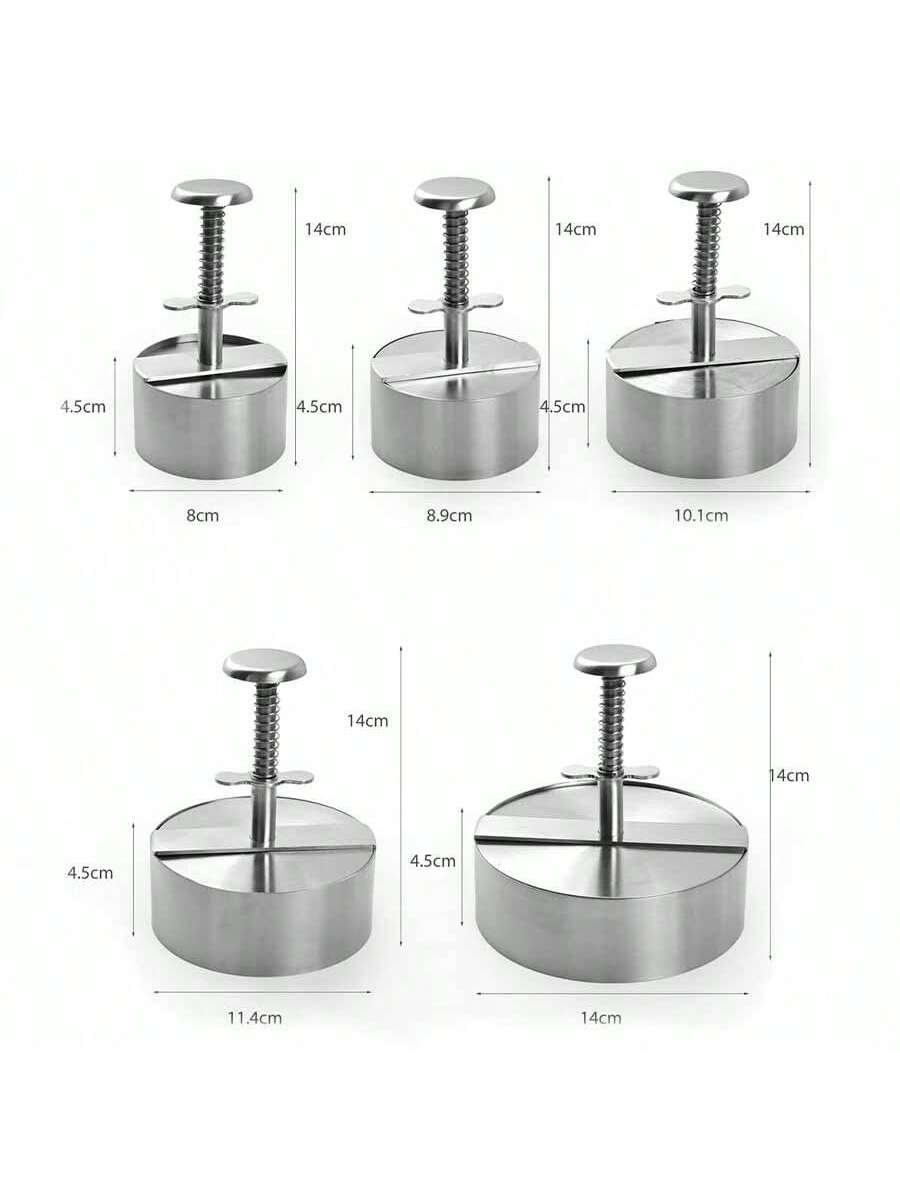 قالب صنع برجر يدوي من فولاذ 304 المقاوم للصدأ ، مكبس لحم البرجر