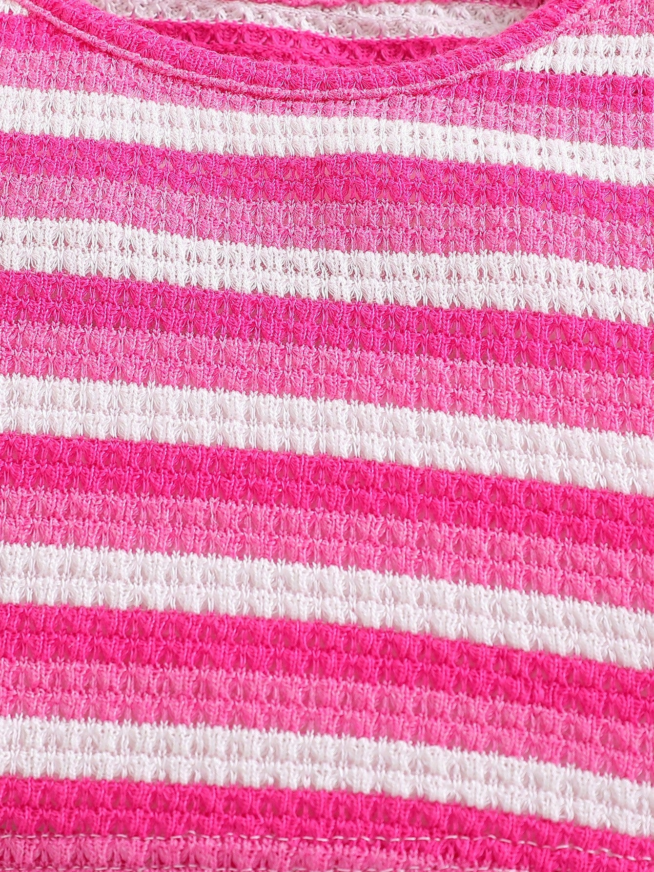 مجموعة قميص بلا أكمام مخطط وتنورة رائعة للفتيات الرضع من نمط شوارع الصيف