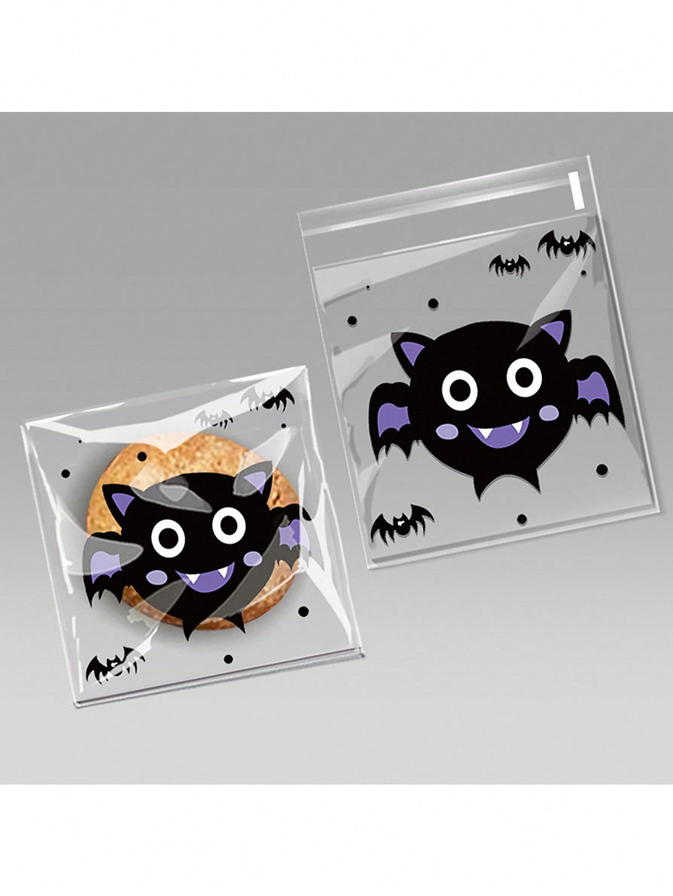 أكياس التعبئة ذاتية اللصق للبسكويت المزدوج والهالوين. أكياس تغليف المواد الغذائية