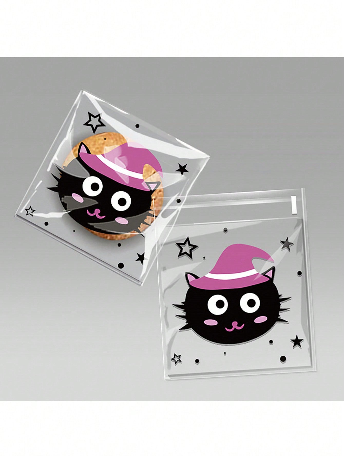 أكياس التعبئة ذاتية اللصق للبسكويت المزدوج والهالوين. أكياس تغليف المواد الغذائية