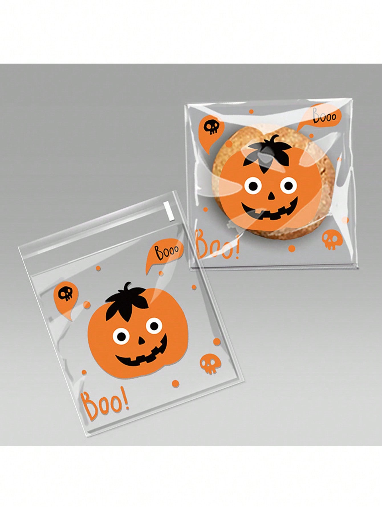 أكياس التعبئة ذاتية اللصق للبسكويت المزدوج والهالوين. أكياس تغليف المواد الغذائية