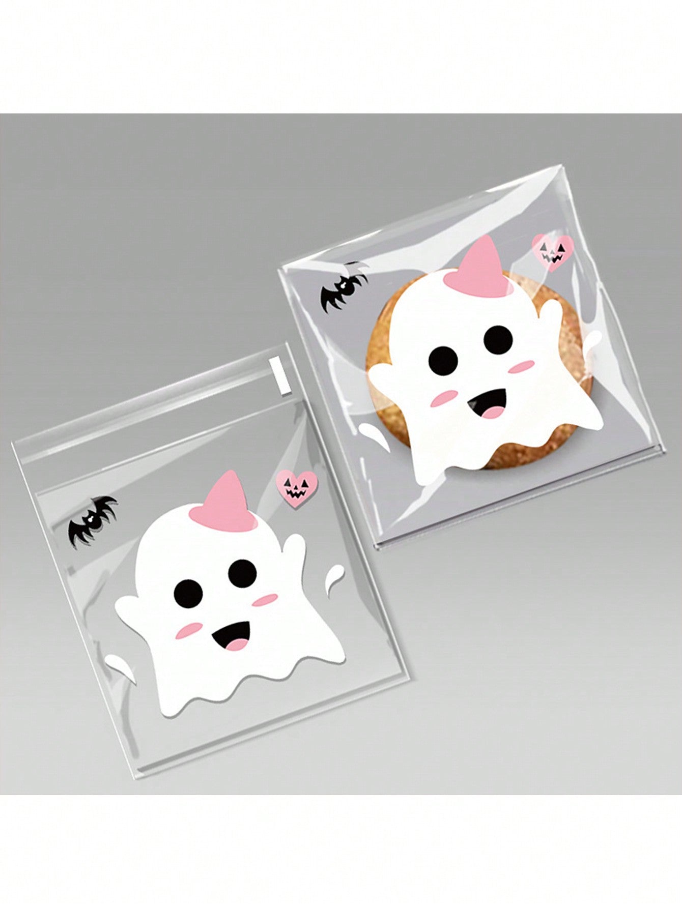 أكياس التعبئة ذاتية اللصق للبسكويت المزدوج والهالوين. أكياس تغليف المواد الغذائية