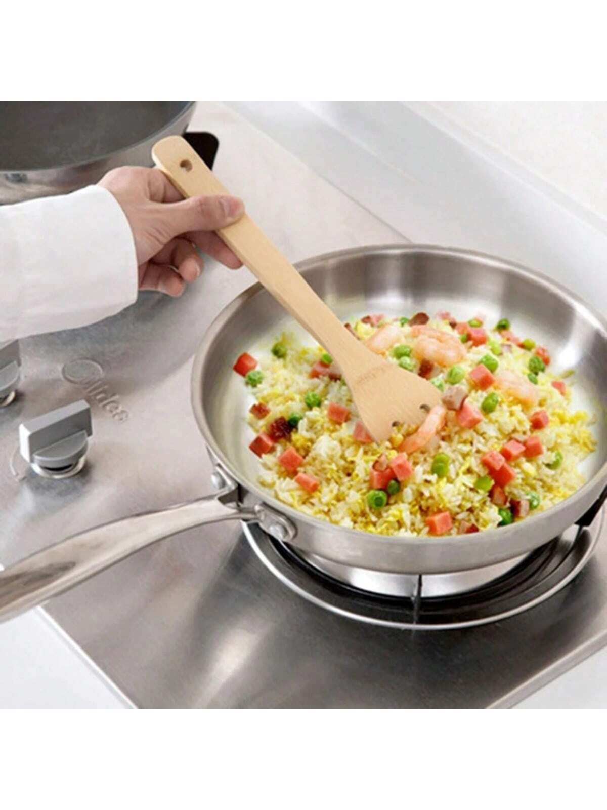 3قطع أدوات طهي خشبية - ملعقة أرز، مغرفة شوربة
