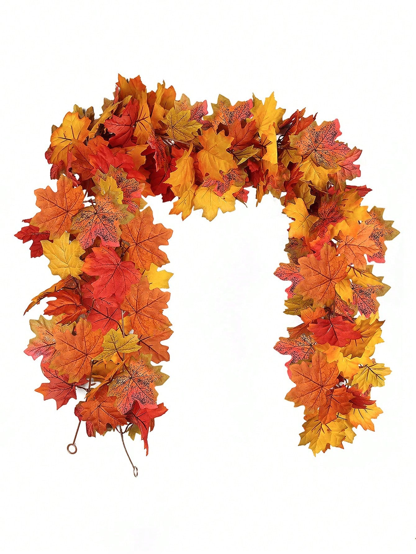 قطعة واحدة - ورقة قيقب اصطناعية خريفية ، إكليل قيقب خريفي رائع