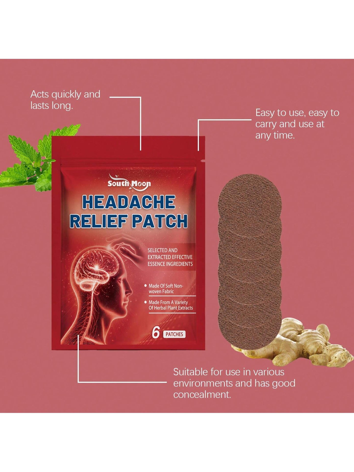 رقعات العناية بالجسم علاجات تدليك الرأس تخفف الإزعاج رقعات العناية اليومية بالجسم