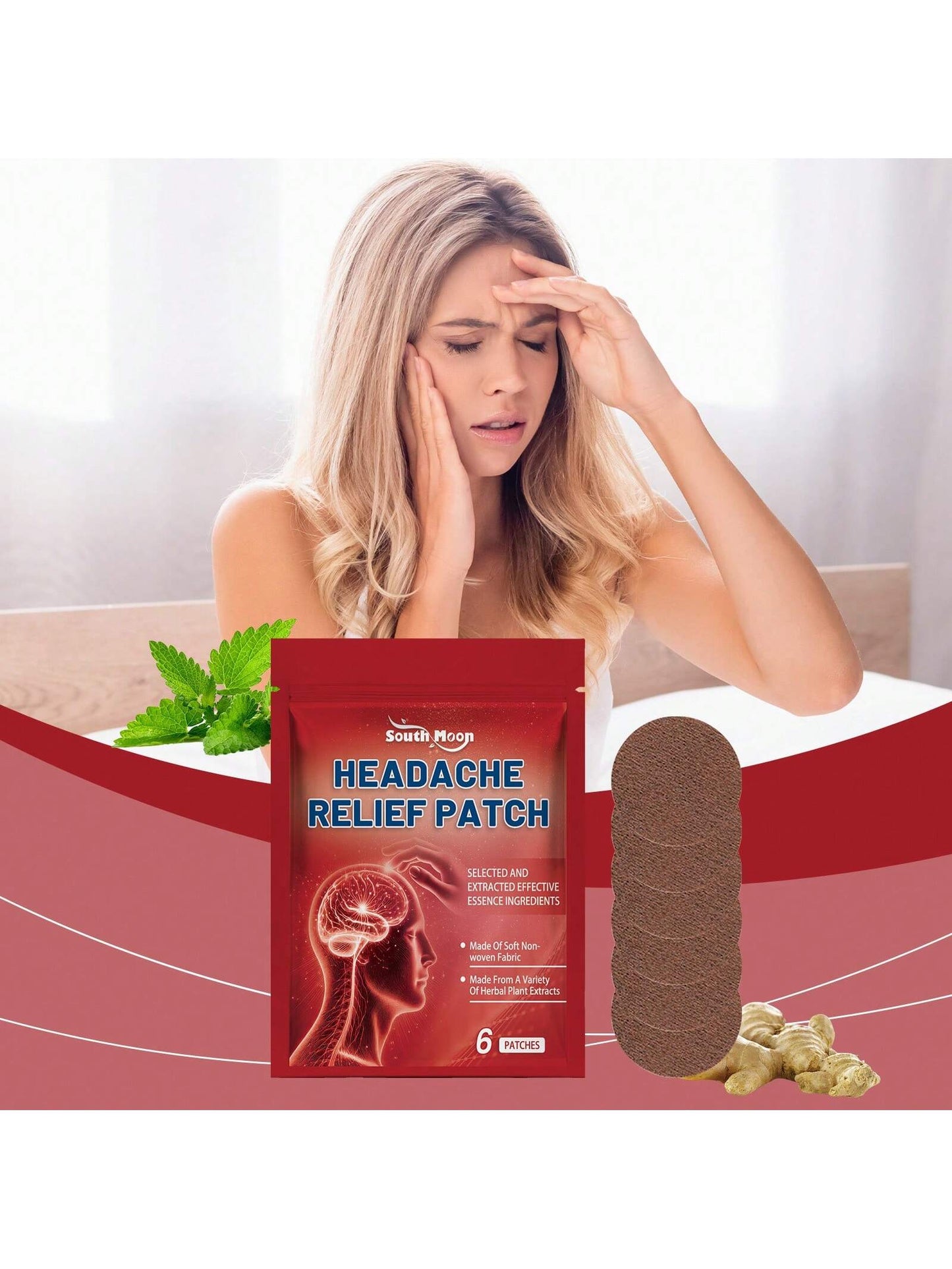 رقعات العناية بالجسم علاجات تدليك الرأس تخفف الإزعاج رقعات العناية اليومية بالجسم