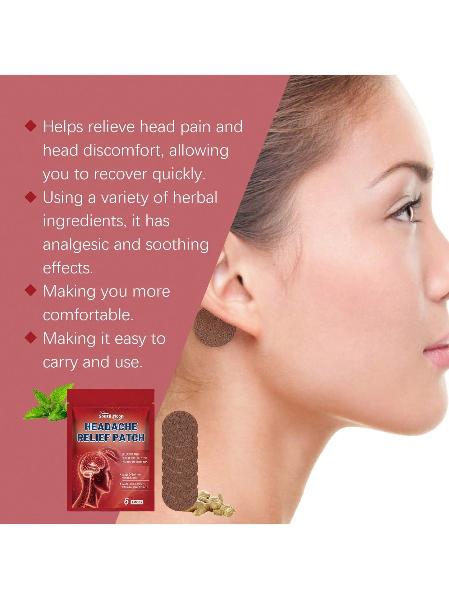 رقعات العناية بالجسم علاجات تدليك الرأس تخفف الإزعاج رقعات العناية اليومية بالجسم