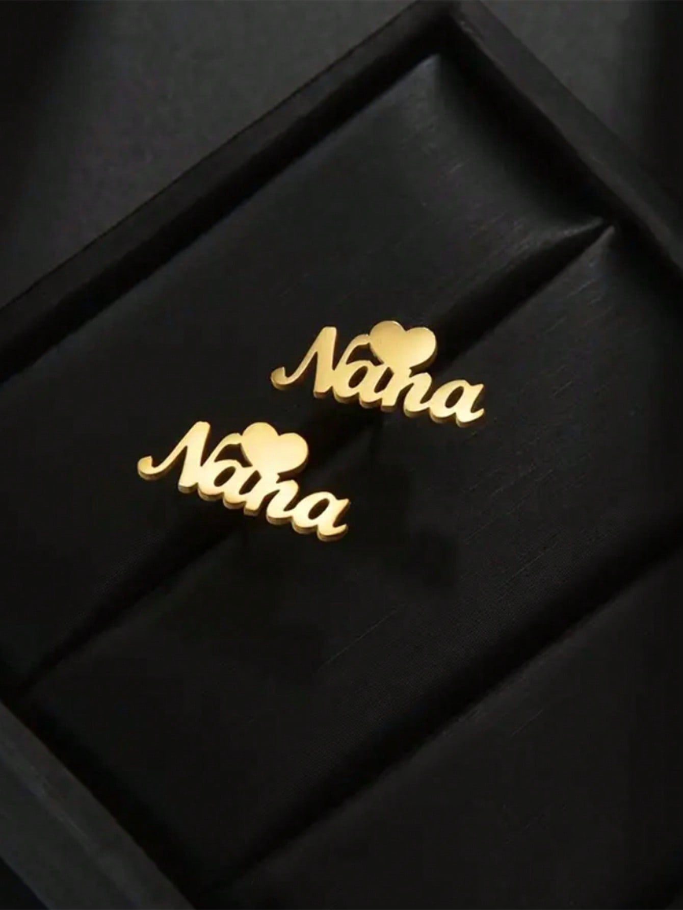 أقراط إبزيم قلب مخصص بسيطة وأنيقة باسم مخصص،