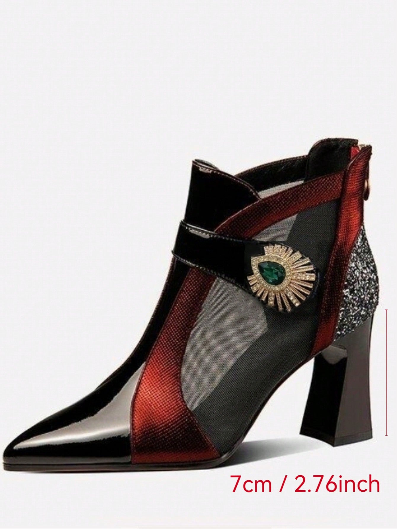 بوت كاحل بكعب عالي من الشبكة التنفسية للنساء