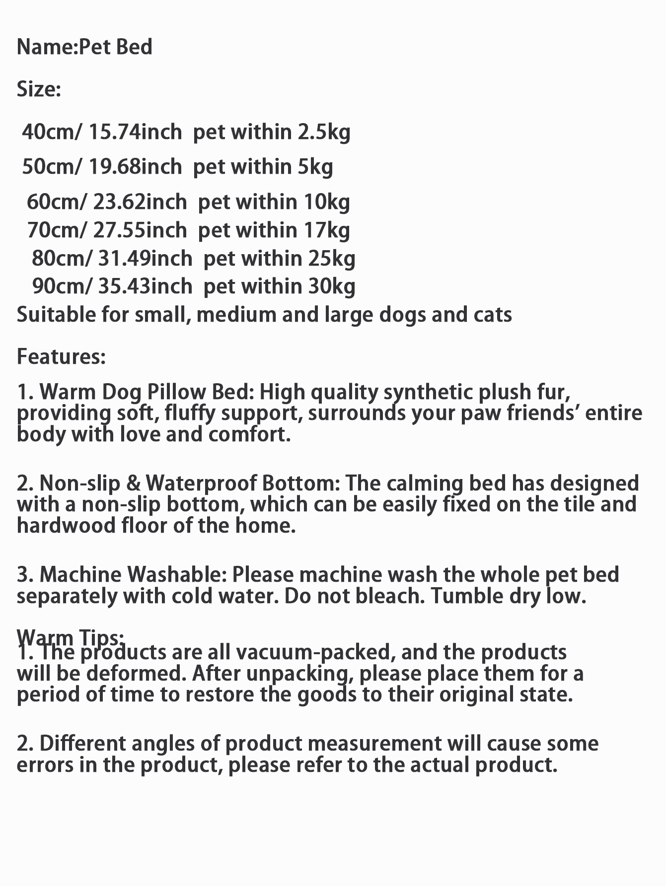 سرير حيوان أليف دائري بفرو صلب متوفر بلون واحد، غير قابل للإزالة، ناعم ومريح، يمكن غسله في الغسالة، مناسب للاستخدام اليومي والسفر مع القطط والكلاب، مثالي للحيوانات الأليفة صغيرة ومتوسطة الحجم