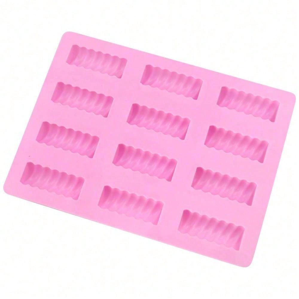 قالب 12 تجويف لقضبان الحلوى المسوسة، قالب الشوكولاتة الزبد الحلوى المشوي دي واي قالب الحليب الكريمة الكعكة