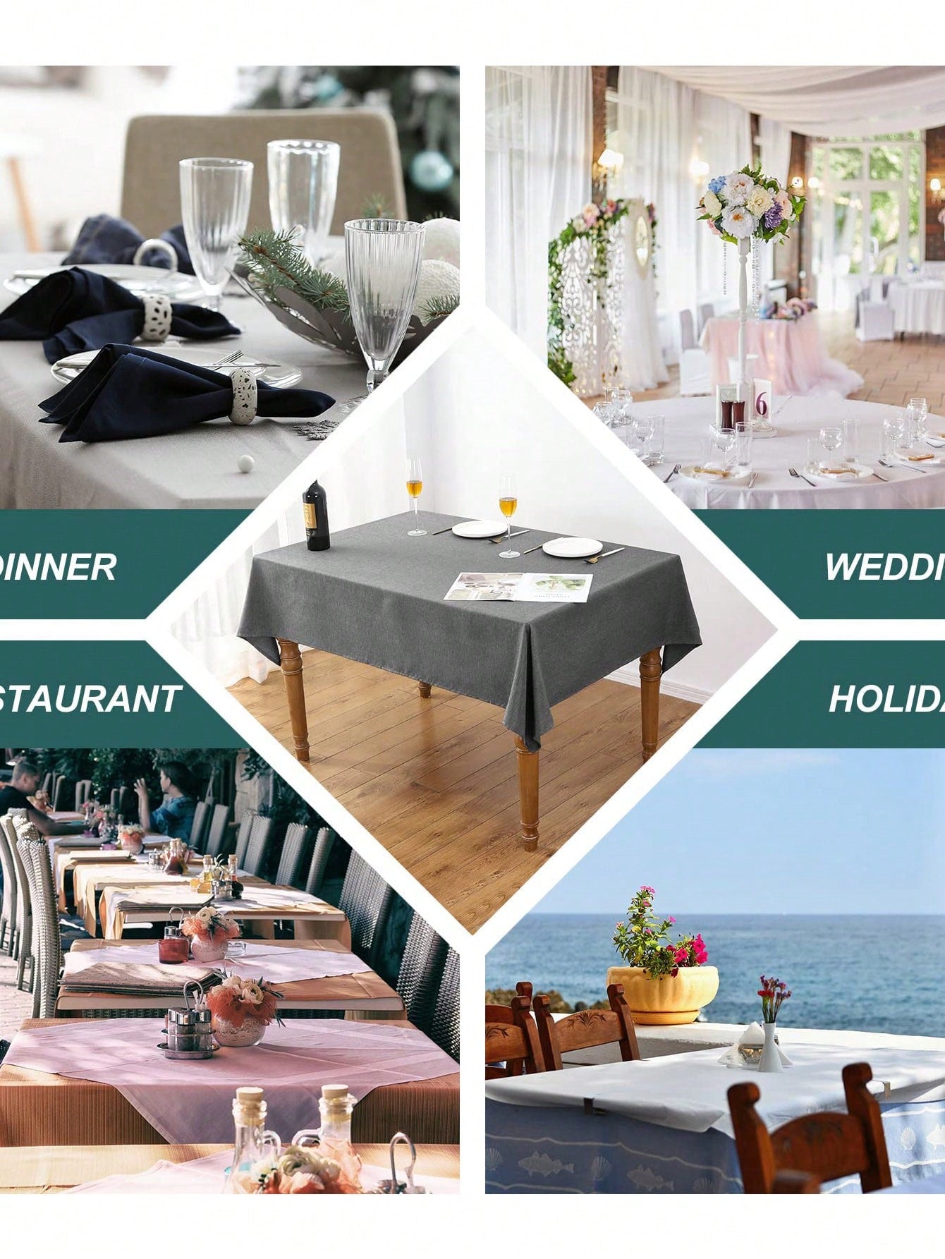 منديل طاولة كتان بلون صلب قطعة واحدة ، مقاوم للماء والبقع ، مناسب للمطبخ