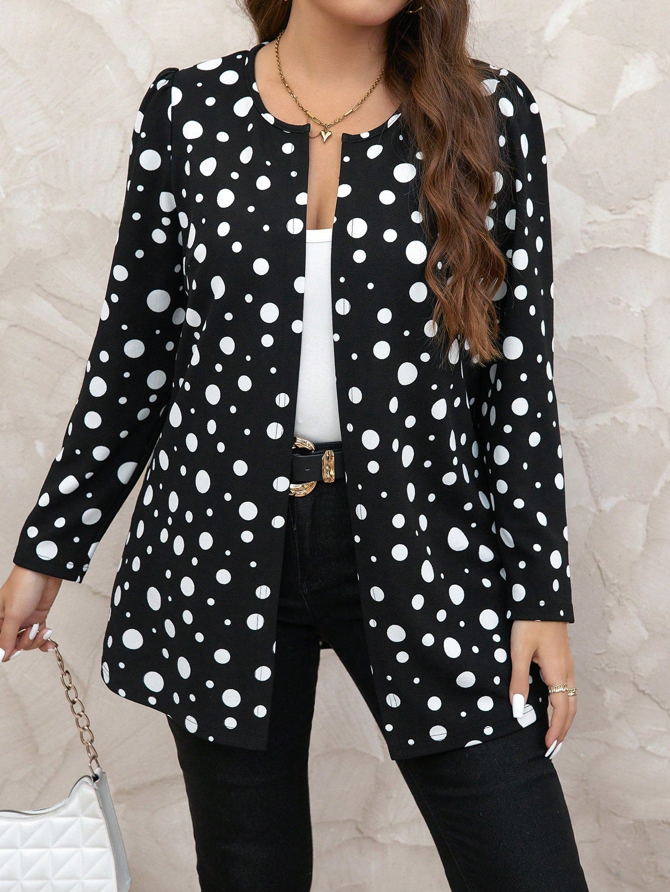 معطف كاجوال نقطي