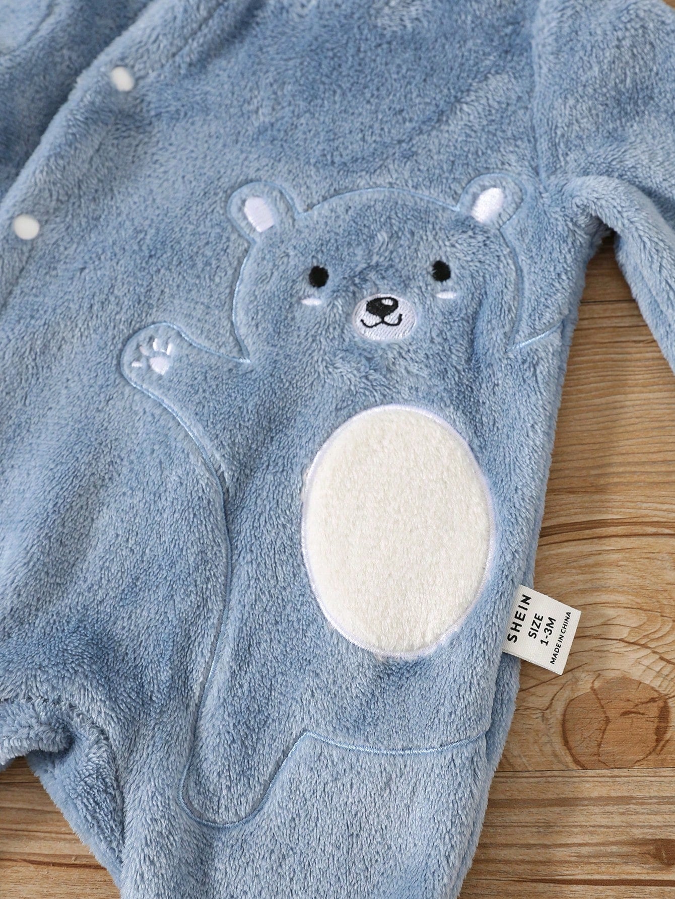 رومبير أطفال حديثي الولادة ذات غطاء أمامي مائل مطرز بشكل دب لطيف ، من الفلانيل ، للخريف والشتاء