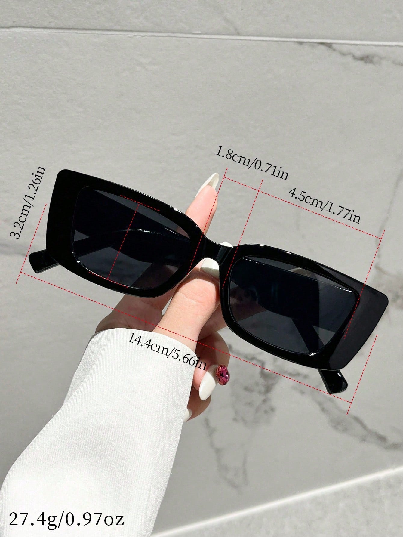 نظارات شمسية كلاسيكية لطيفة بإطار مربع 5 قطع