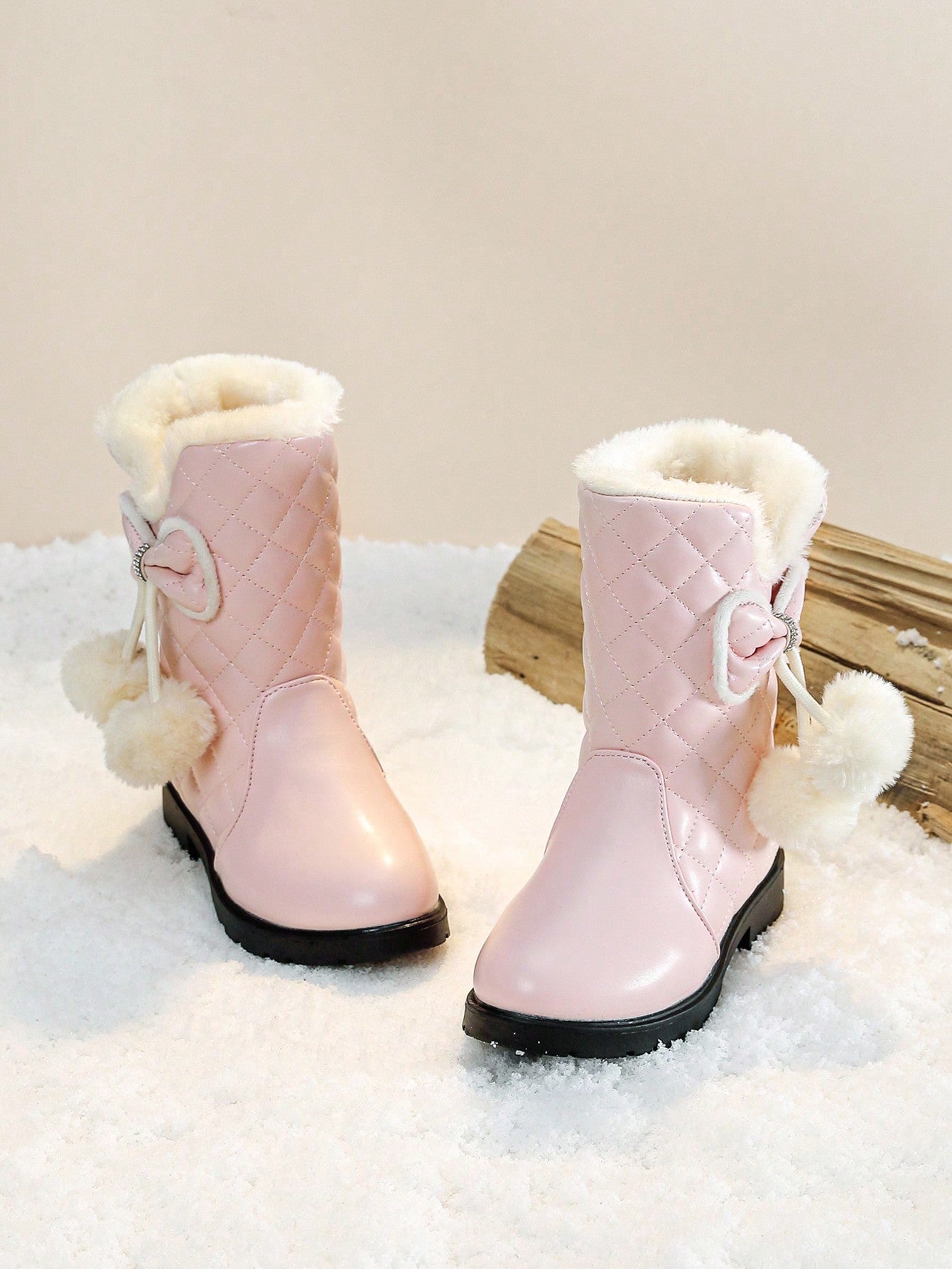 بوت أطفال، بوت ثلج خارجية دافئة وراحة للبنات مبطنة بالفرو الشتوية من الجلد