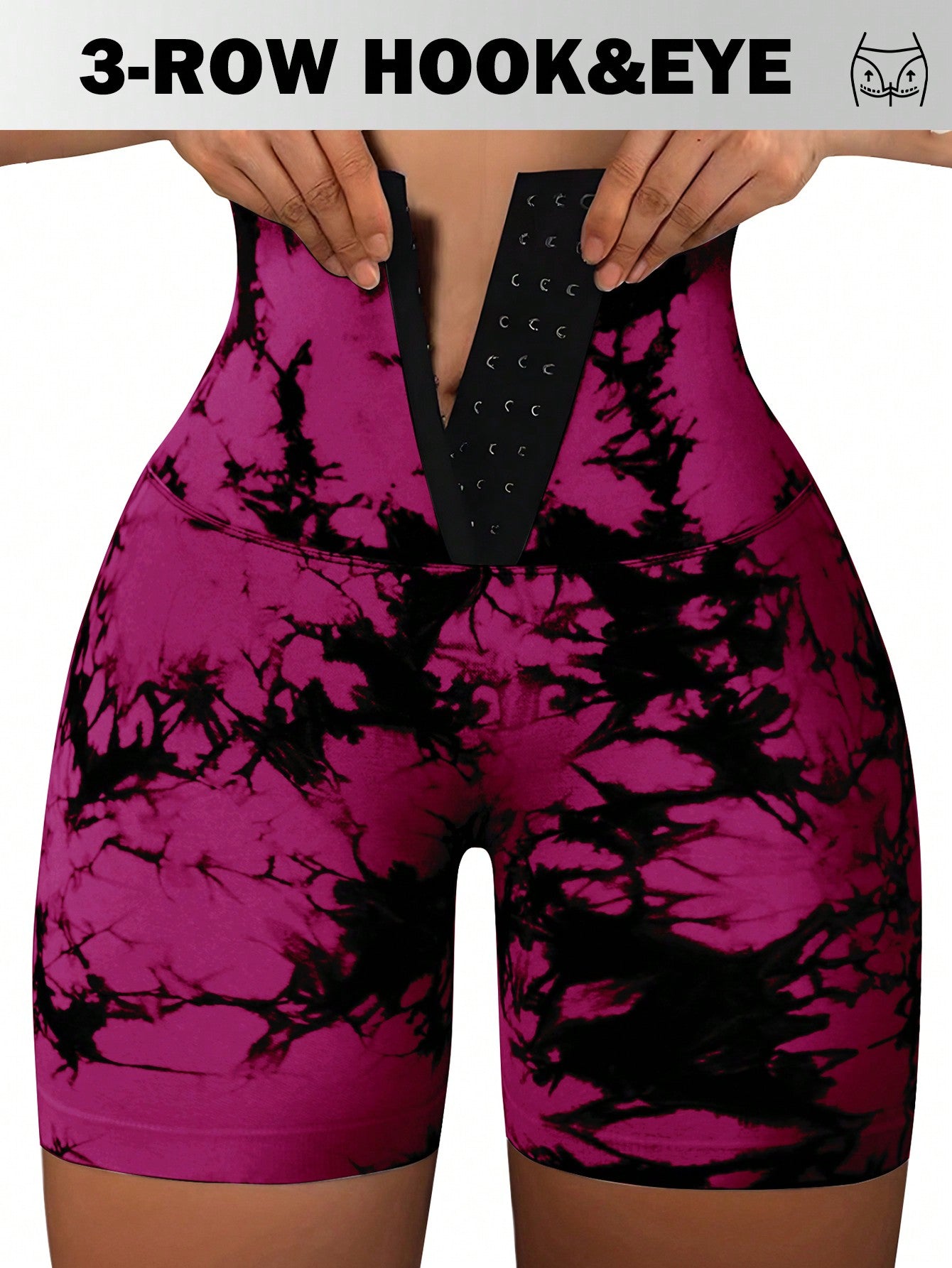 شورت رياضي كاجوال للنساء بأزرار وصبغة ربط