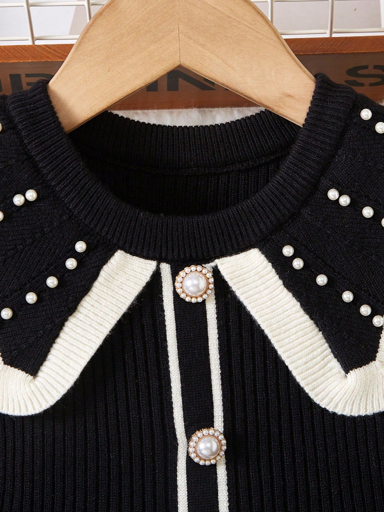 فستان كنزة صوفية مافوكة طويلة الأكمام مزين باللؤلؤ أنيقة للبنات الصغيرات، مناسب للكاجوال، الخارج، السفر، العطلة، المنزل، دار الحضانة، وقت اللعب، المدرسة، الحفلات